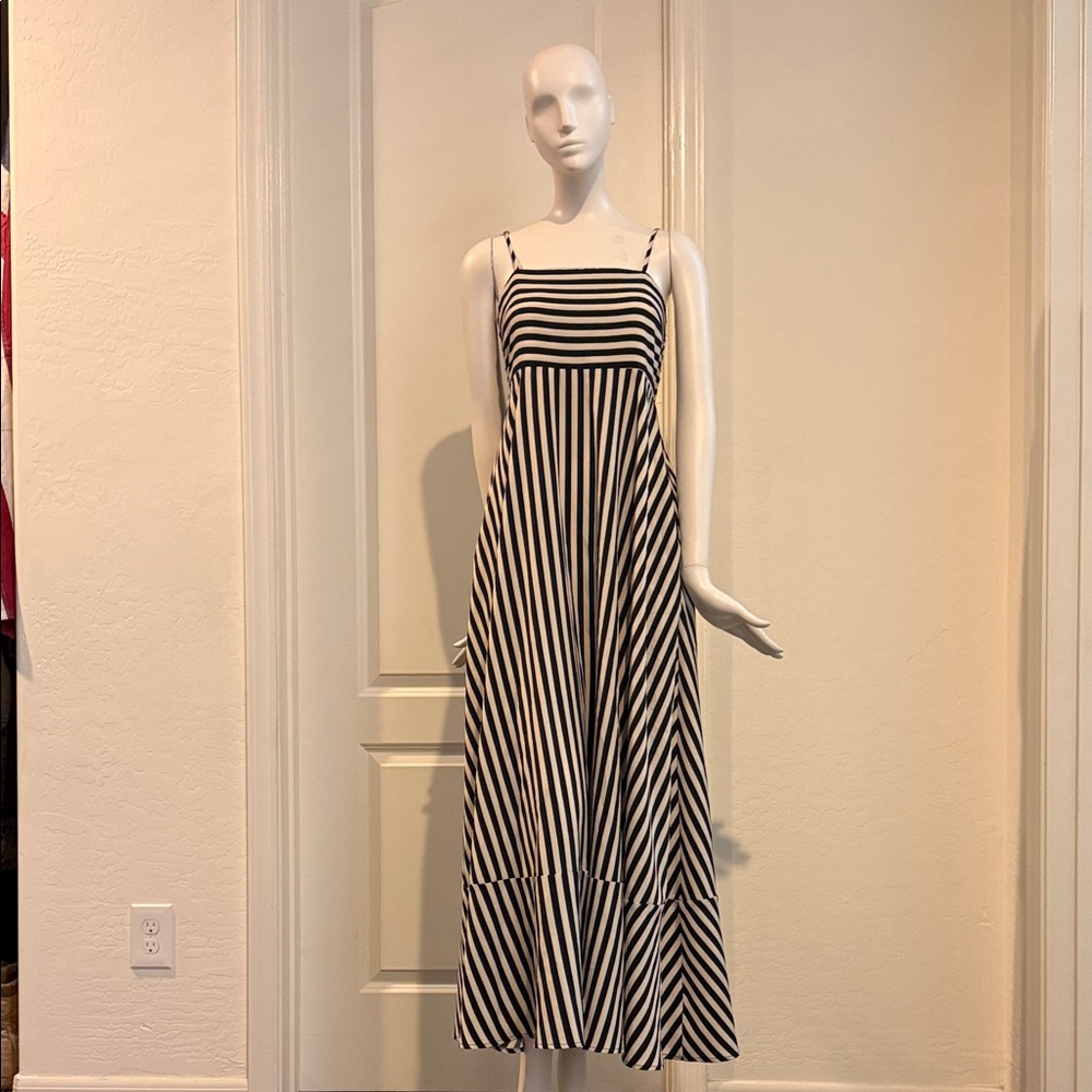 Striped Black and White Maxi Dress - Women's